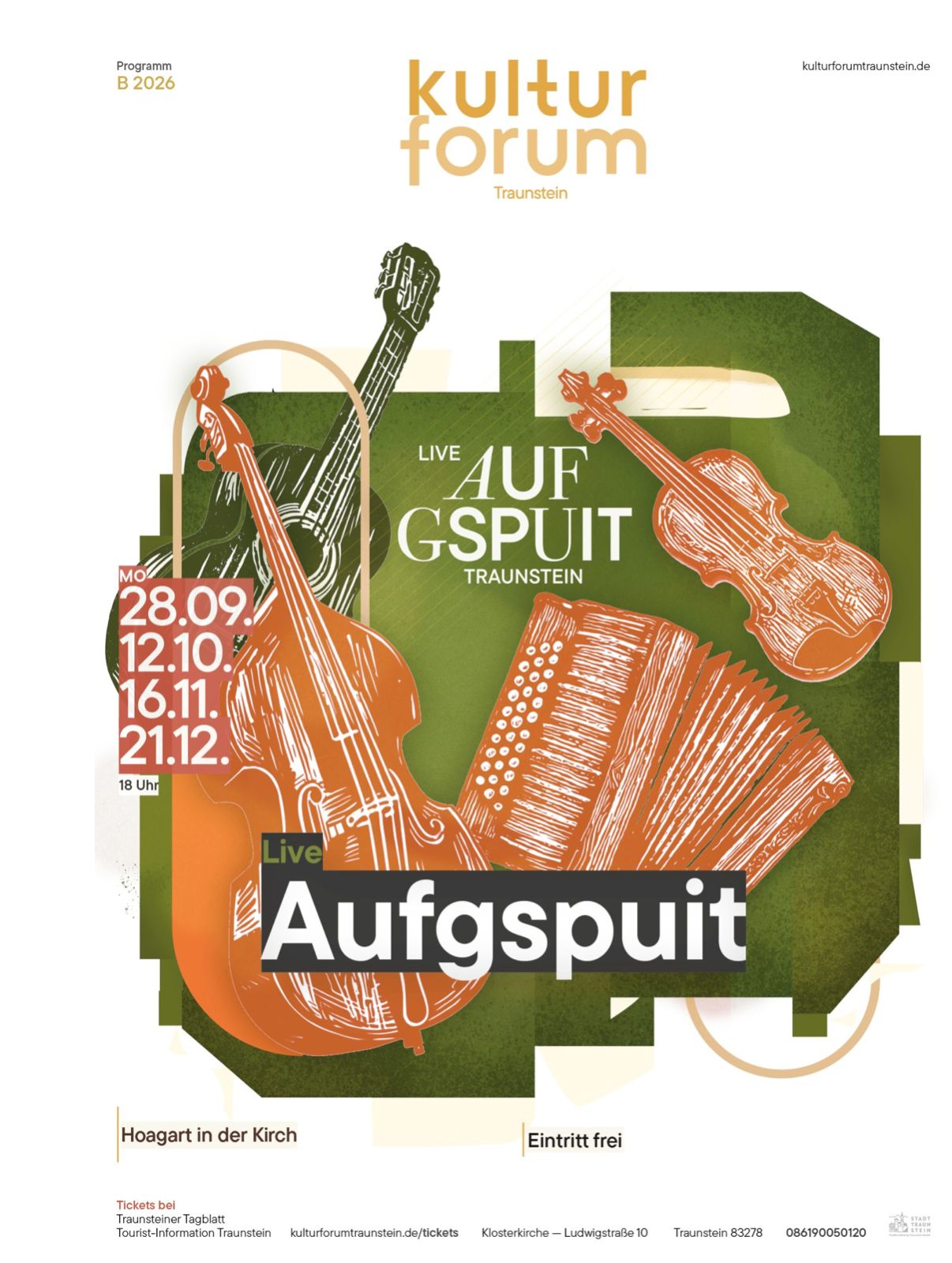 Aufgspuit — Volksmusikreihe im Kulturforum Traunstein